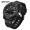 Sanda Student Sports Waterproof Luminous Dual-Display Multifunction Electronic Wristwatch