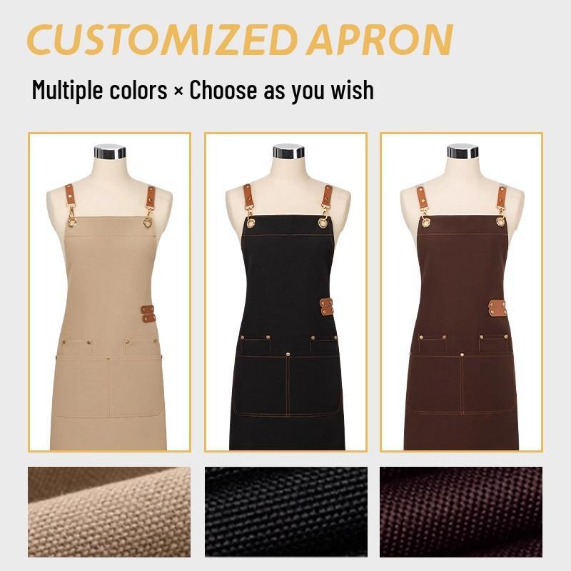 Waterproof Oil-Proof Canvas Apron for Coffee Shop and Kitchen Use
