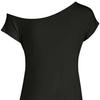 Women's Asymmetric Neck Short Sleeve Slim Fit Top Casual Letter Print Graphic T-Shirt