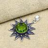 Peridot Gemstone 925 Sterling Silver Handmade Dainty Pendant Memorial Jewelry For Gift