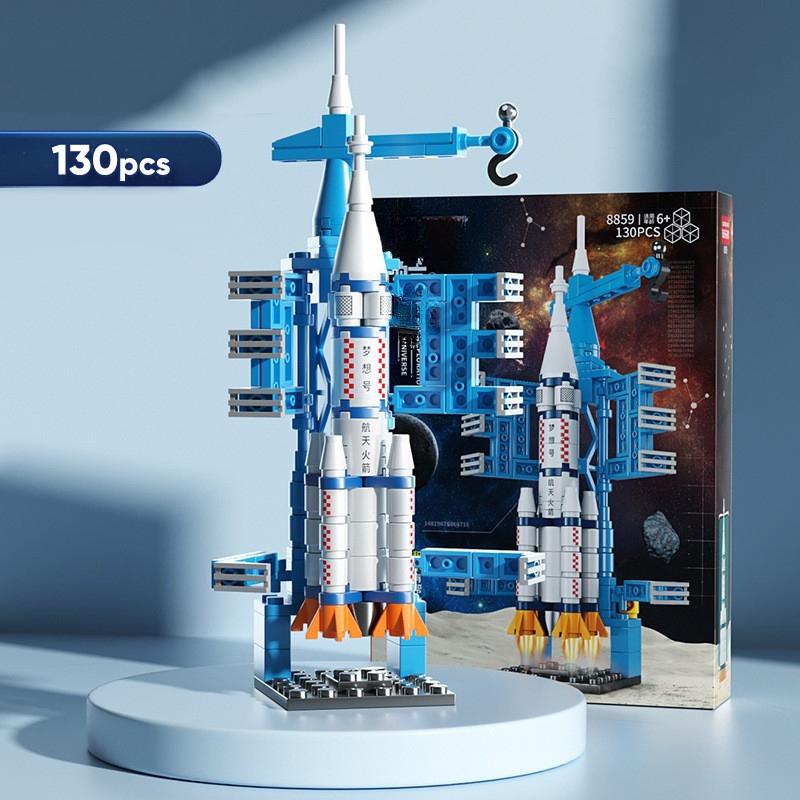 

107 деталей DIY строительные блоки космическая ракета корабль пусковой центр база головоломка модель сборка кирпичи маленький набор образование мальчики игрушка