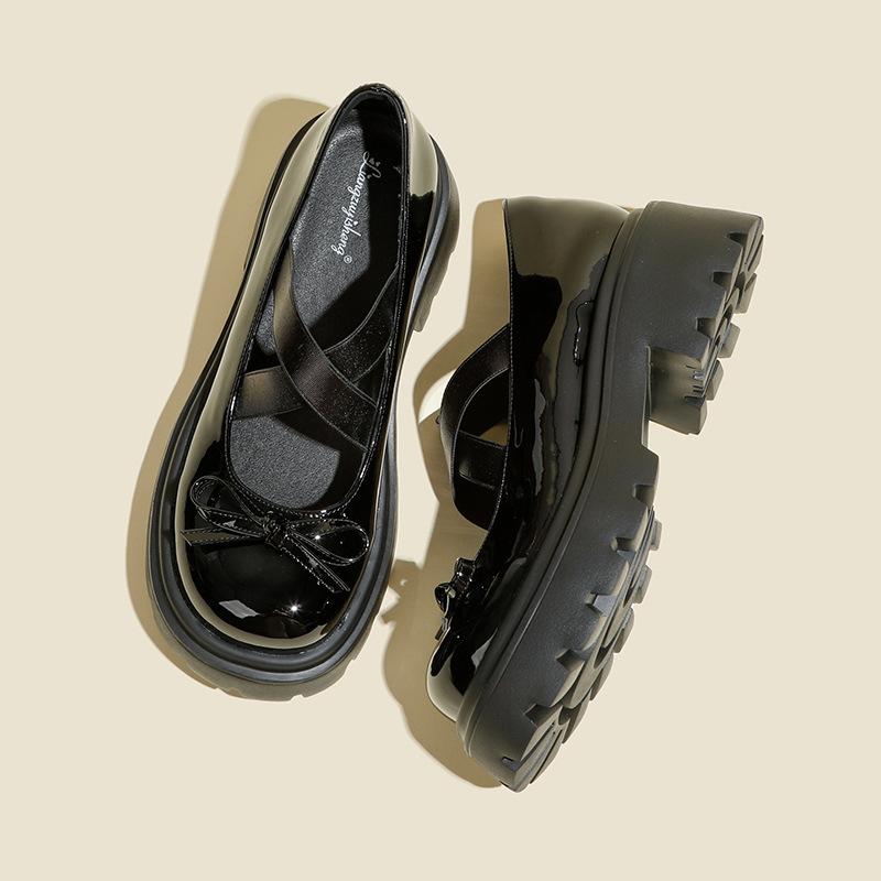 

2025 spring new bow platform silver Mary Jane college small leather shoes women s single shoes Japanese JK loafers 35