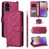 For iPhone 17 Case with Shoulder/Wrist Strap Leather Phone Cover Stand Wallet