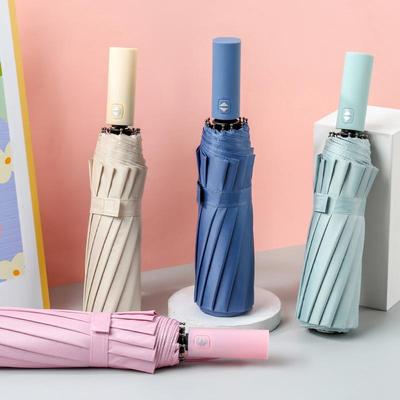 Ombrello Pieghevole Automatico da Donna Grande a 12 Stecche per Sole e Pioggia con Pubblicità Personalizzabile