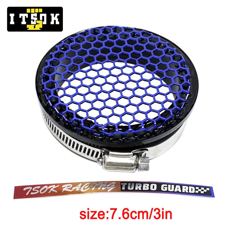 

3inch 3.25inch 4inch Turbo Mesh Guard Turbo Screen Inlet Grill Universal JDM Turbo Air Filter Guard Screen blue 3inch