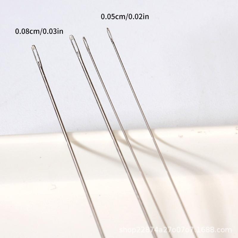 Versatile 10 Piece Alloy Beading Needle Extra Large Eye Holes For Smooth Threading Multiple Bead Types Compatibility