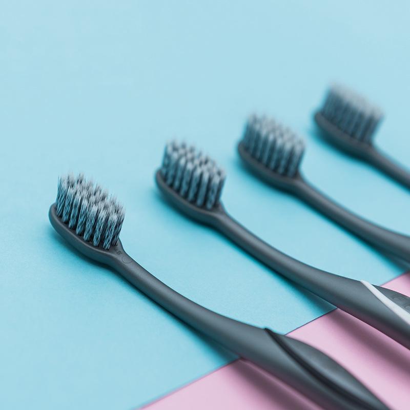 Kejiekejing C1609 Toothbrush: Soft, Fine, Two-Color Spiral Bristles, Small Head, for Couples