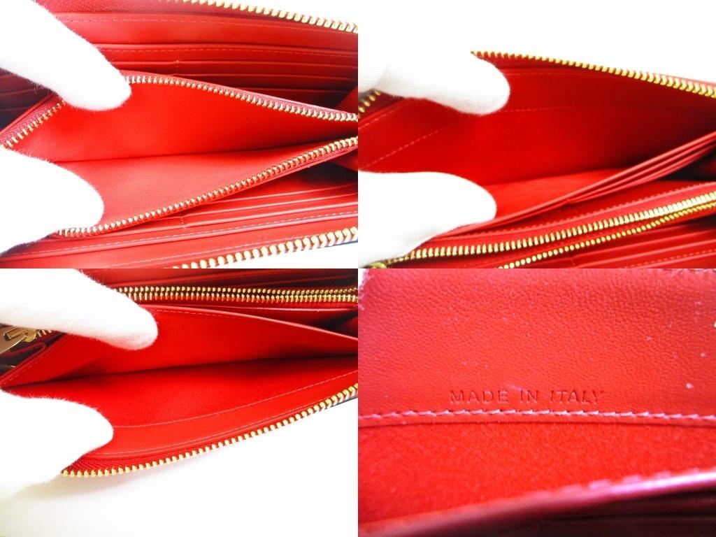 Authentic Christian Louboutin By My Side Red Leather Round Zip Wallet #b248  Seller Refurbished