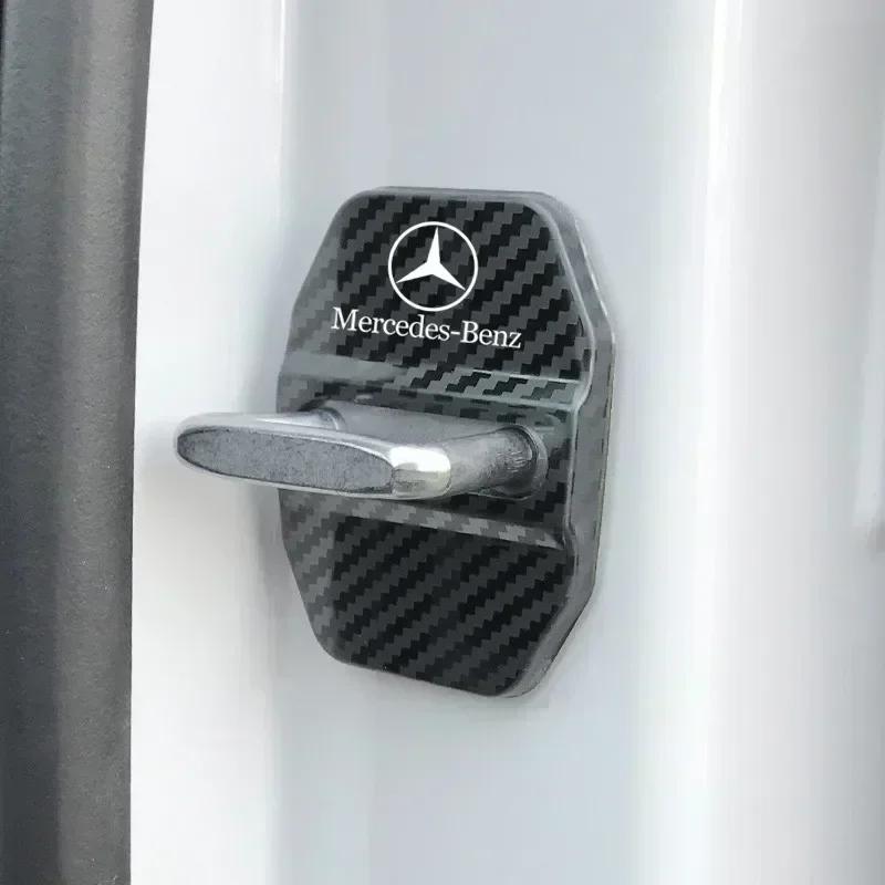 4Pcs Car Styling Car Door Lock Covers stikcer Case for Mercedes Benz New B/C/E Class A Class C200L GLC GLK CLA GLA Accessories