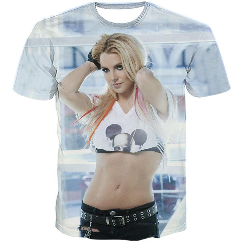 Women/men Summer Fashion 3D Britney Printing T Shirt Casual Short Sleeve Tops Tee Sports Wear Unisex Kids Summer T Shirt