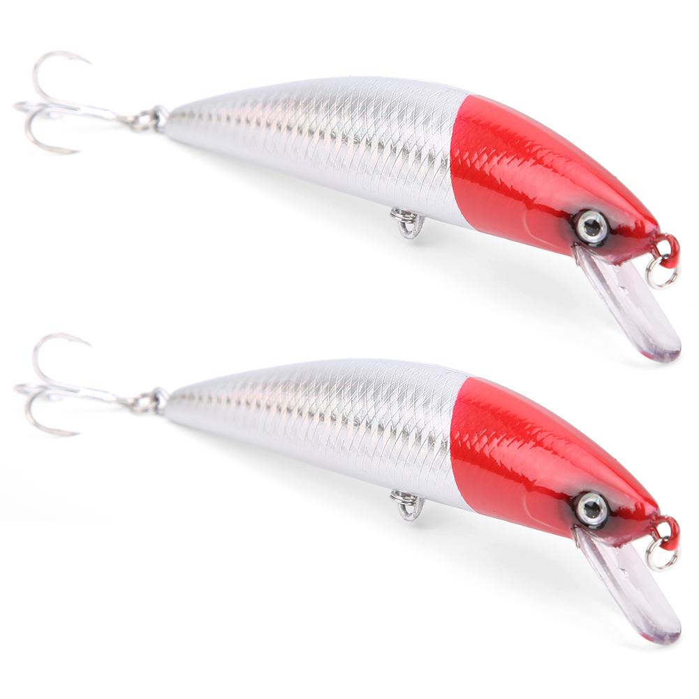 2PCS Sinking Minnow Lure Tongue Plate Artificial Simulation Lifelike Bait Fishing Tackle5#
