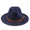 Unisex British Wool Felt Flat-Top Fedora Hat for Autumn/Winter