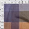 oneOone Cotton Flex Brown Fabric Check Sewing Material Print Fabric By The Yard 40 Inch