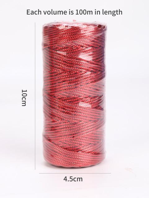 1,5 mm 100 m Seil Gold Silber Kordel Geschenkverpackung Schnur für Schmuckherstellung Lanyard Faden Kordel DIY Armband Weihnachten Home Decor