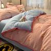 A-Grade Cartoon Cotton Bedding Set for Students - 4-Piece Single Dorm Set with Bed Sheet and Duvet Cover
