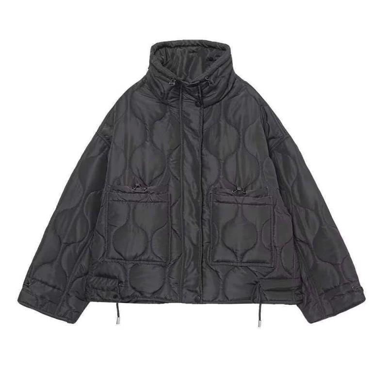 ZA Womens Winter Loose Stand Collar Padded Coat Multiple Colors Pocket Casual Outerwear