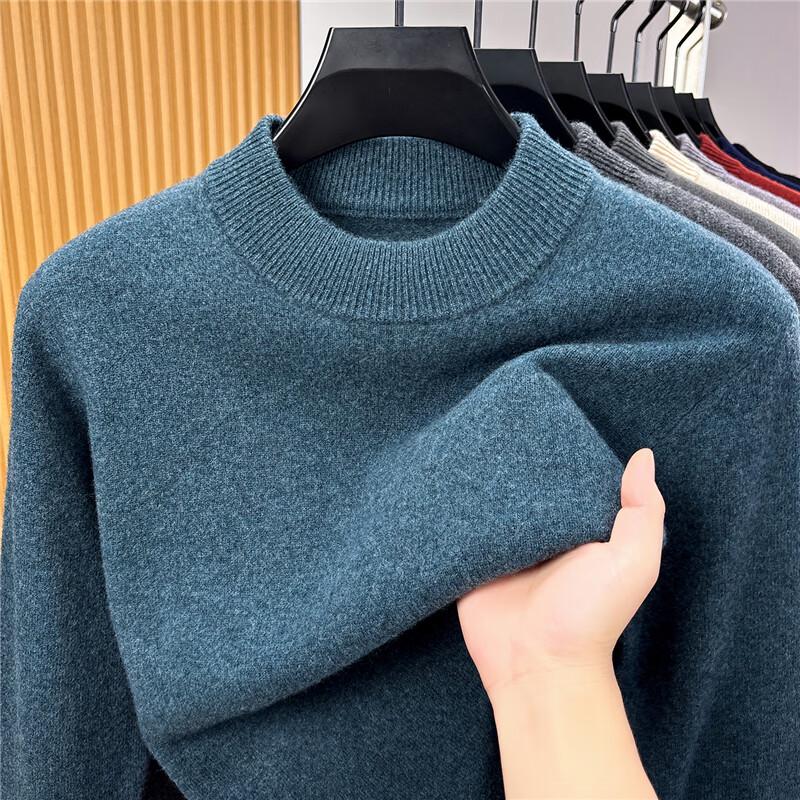 Men's Solid Color Pullover Wool Sweater