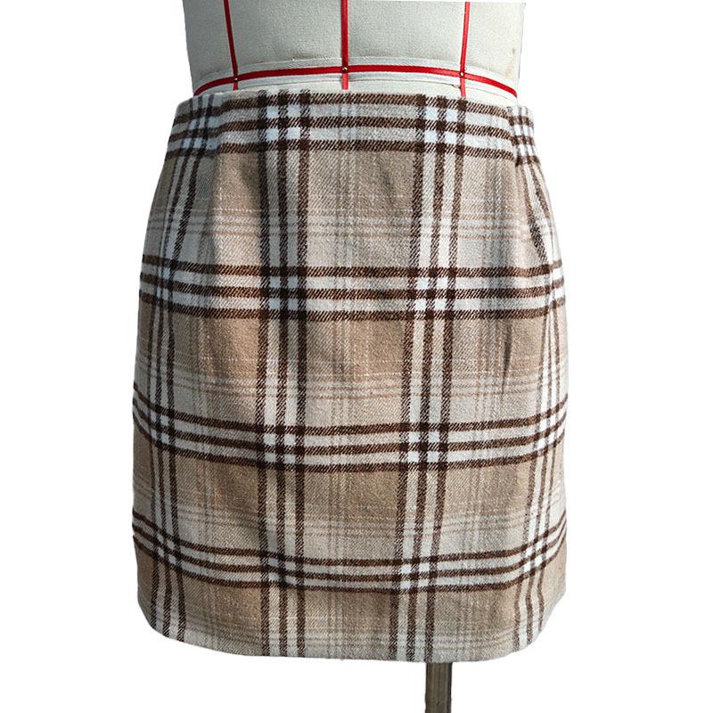 

Жіноча міні-спідниця-олівець бодікон у клітинку з високою посадкою 2025 L