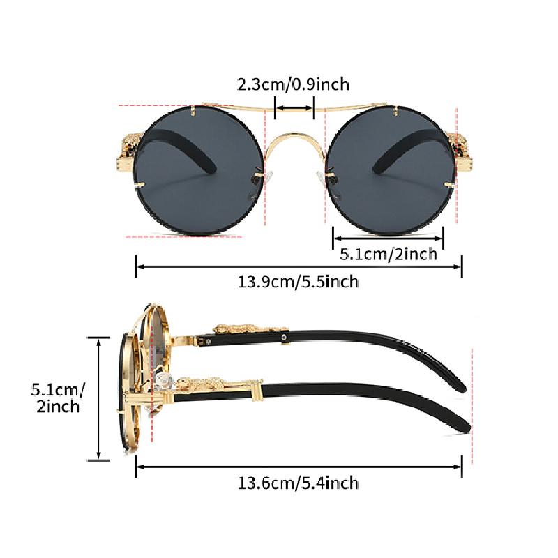KAMMPT Retro Round Metal Sunglasses Fashion Pilot Gradient Driving Men's Shades Women Vintage Trendy Brand Design Sun Glasses