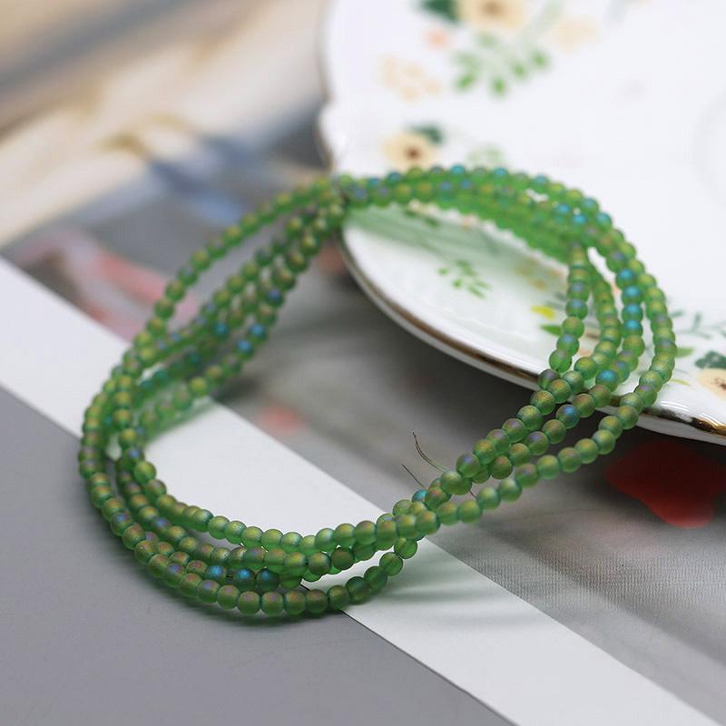 Matte Color Crystal Glass Beads 3mm 145pcs Round Loose Spacer Beads for Clothing Embroidery Decor Craft Making