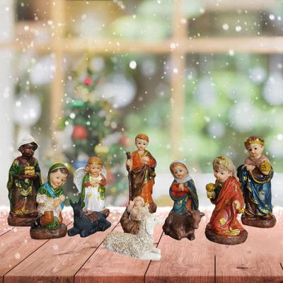 11x Nativity Set Christmas Indoor Scene Figurines Statue Jesus Manger Crib Ornament Xmas
