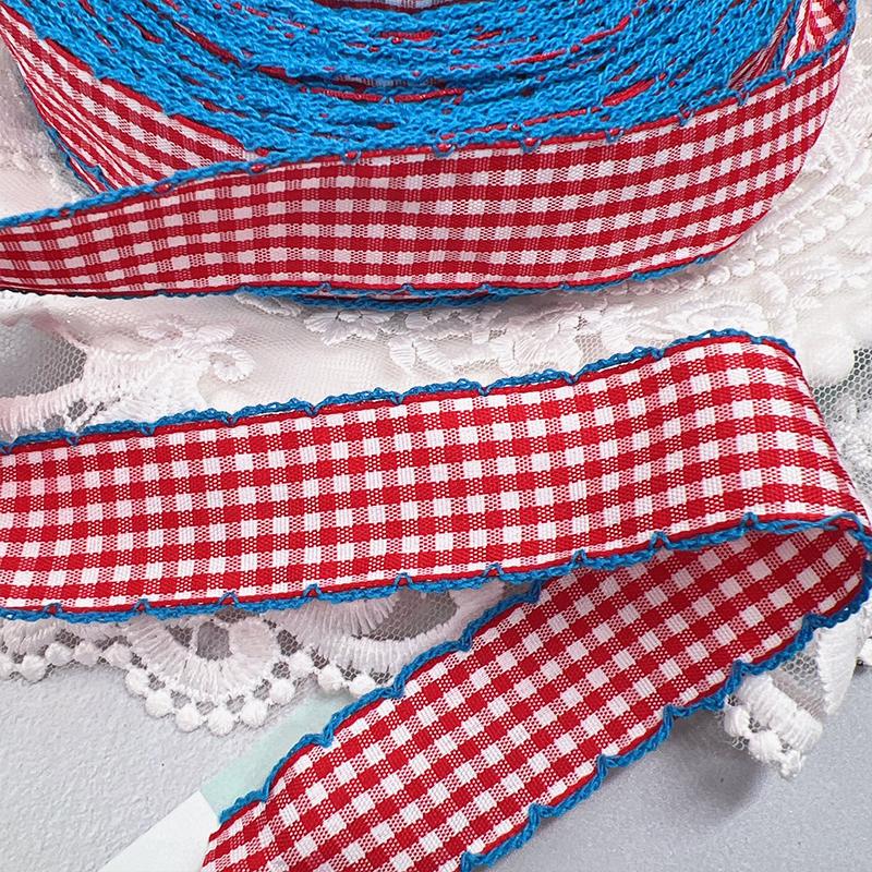 Woven Tape Hair Clips Small Squares Bow Materials Adorn DIY Color Collision Handmade Hooked Edges Headbands Decoration