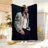 Kpop M-Michael Jackson Throw Lightweight 240G Flannel Blanket Soft Skin-Friendly For Summer Cooling