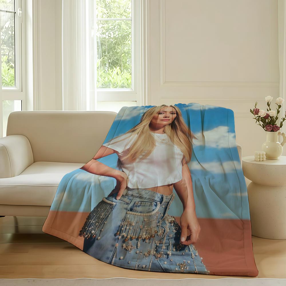 

American singer h-Hilary Duff Blanket For Sofa Office Bed Plane Travel Sleep Read Relax Camping Soft And Warm 75cmx90cm