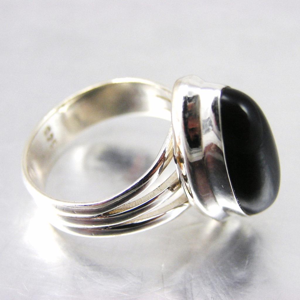 Silver 'Heaven' onyxring