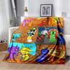 Sprunki All Characters Flannel Blanket, Soft Warm Throw with Full Sprunki Team Print for Bed Sofa, Cozy Bedding for Fans