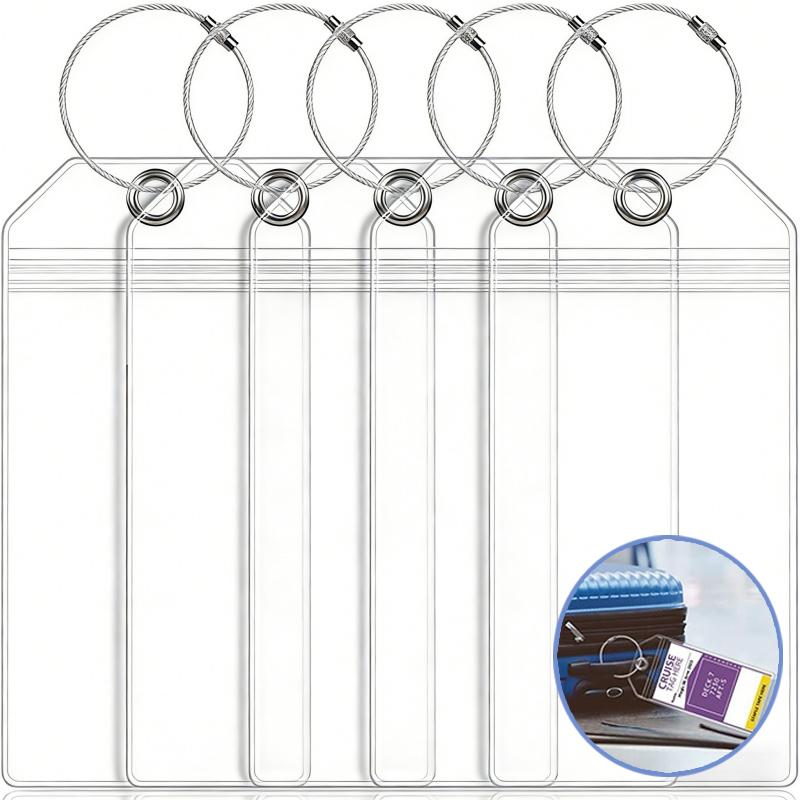 Cruise Luggage Tag Holder Waterproof Zipper Clear PVC Plastic Accessories Stainless Steel for Royal Caribbean Cruises Travel