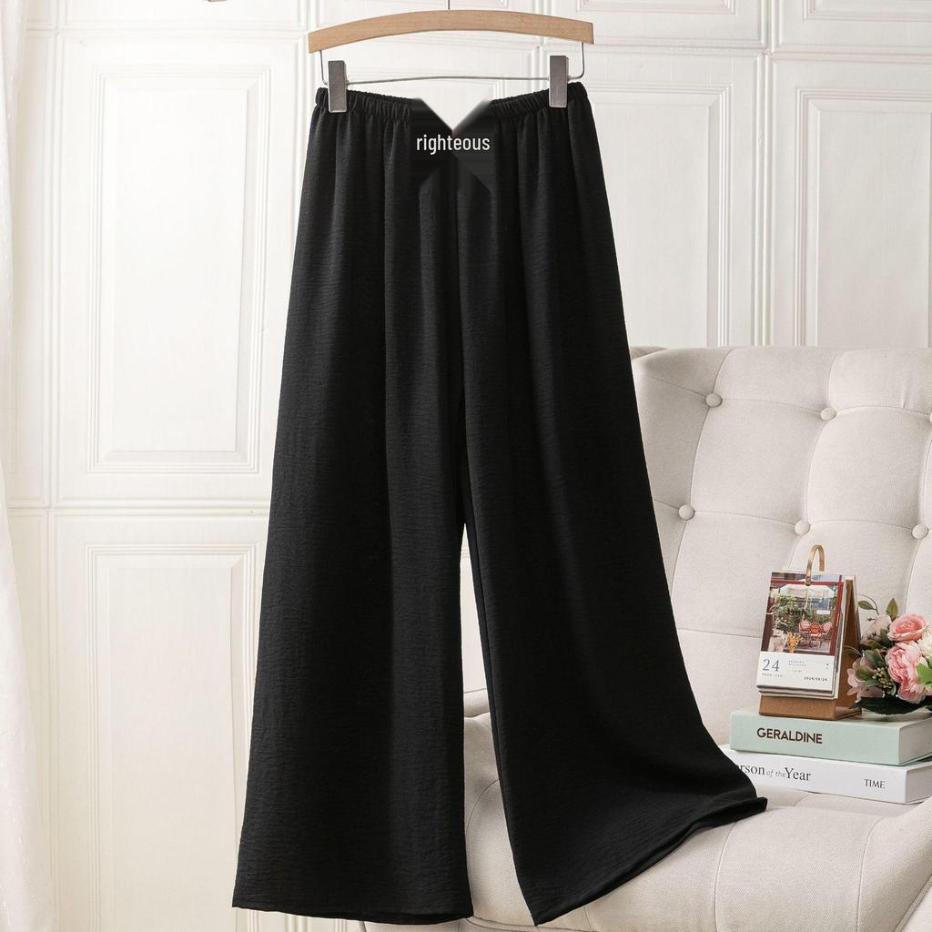 Ice Silk Linen High Waist Cartoon Print Pajama Pants for Women, Casual, Summer Style, Plus Size, Suitable for Indoor and Outdoor Wear