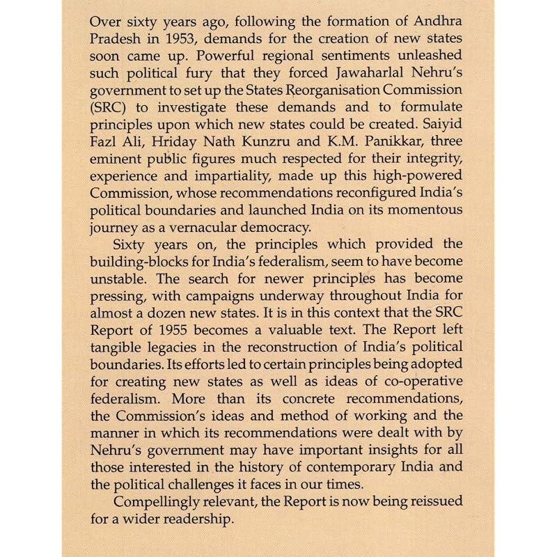 REORGANISATION OF STATES IN INDIA Reorganisation Of States In India