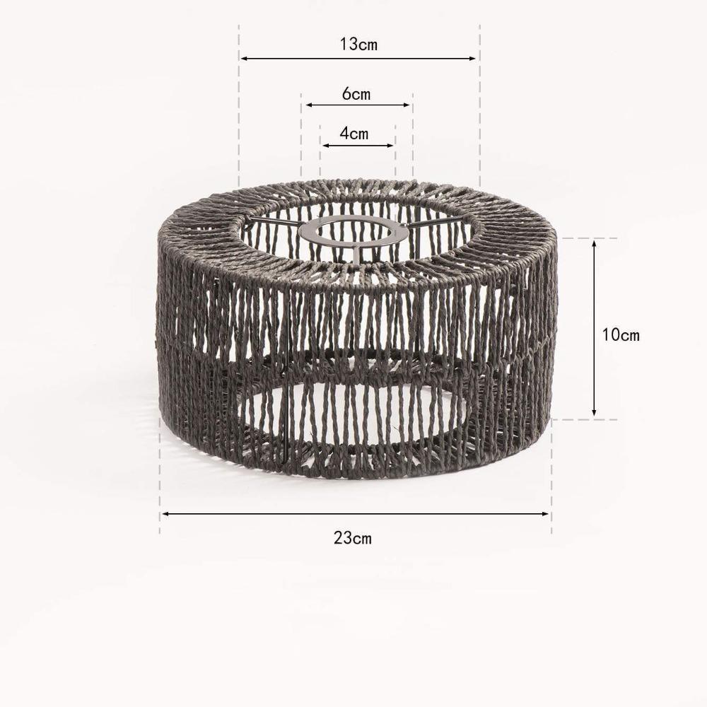 

Fashion Paper-made Weave Lampshade Vintage Handwoven Pendant Lamp Shade Home Decor Bohemian Style Hanging Lamp Shade for Bedroom