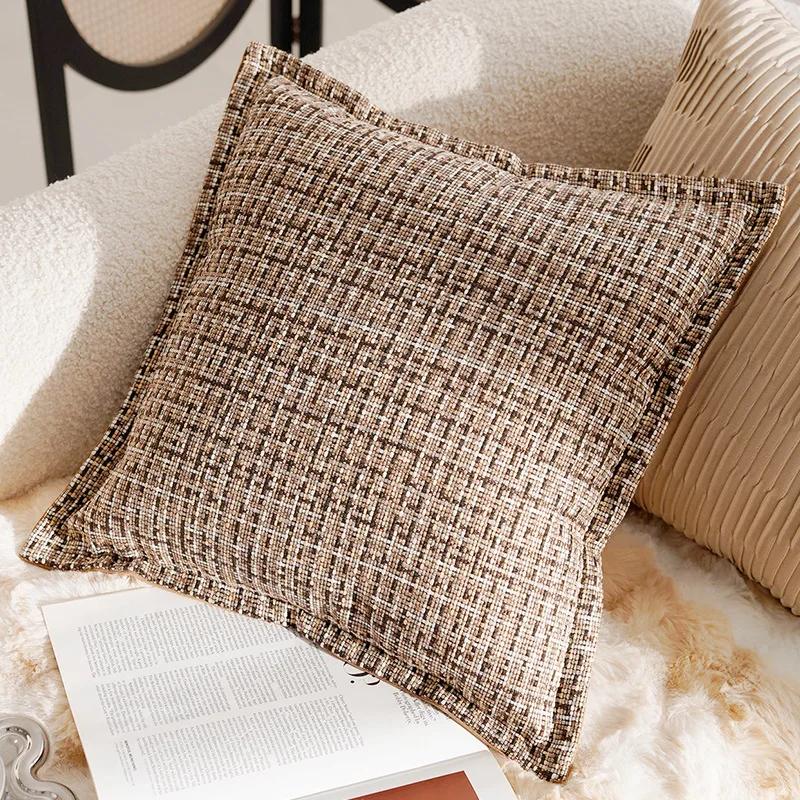 11X11/11X11CM Cream Brown Throw Pillow Cover Luxury Nordic Stamping Waist Cushion Cover Decor Home Decorative Pillowcase 1116