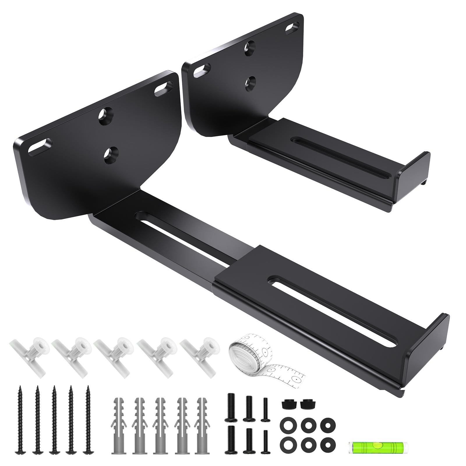 

Etour Soundbar Mount, Wall-Mounted Speaker Mount for Soundbars, Universal Fit, 15kg Weight Capacity, Compact, Adjustable Depth 90-154mm, Set of 2