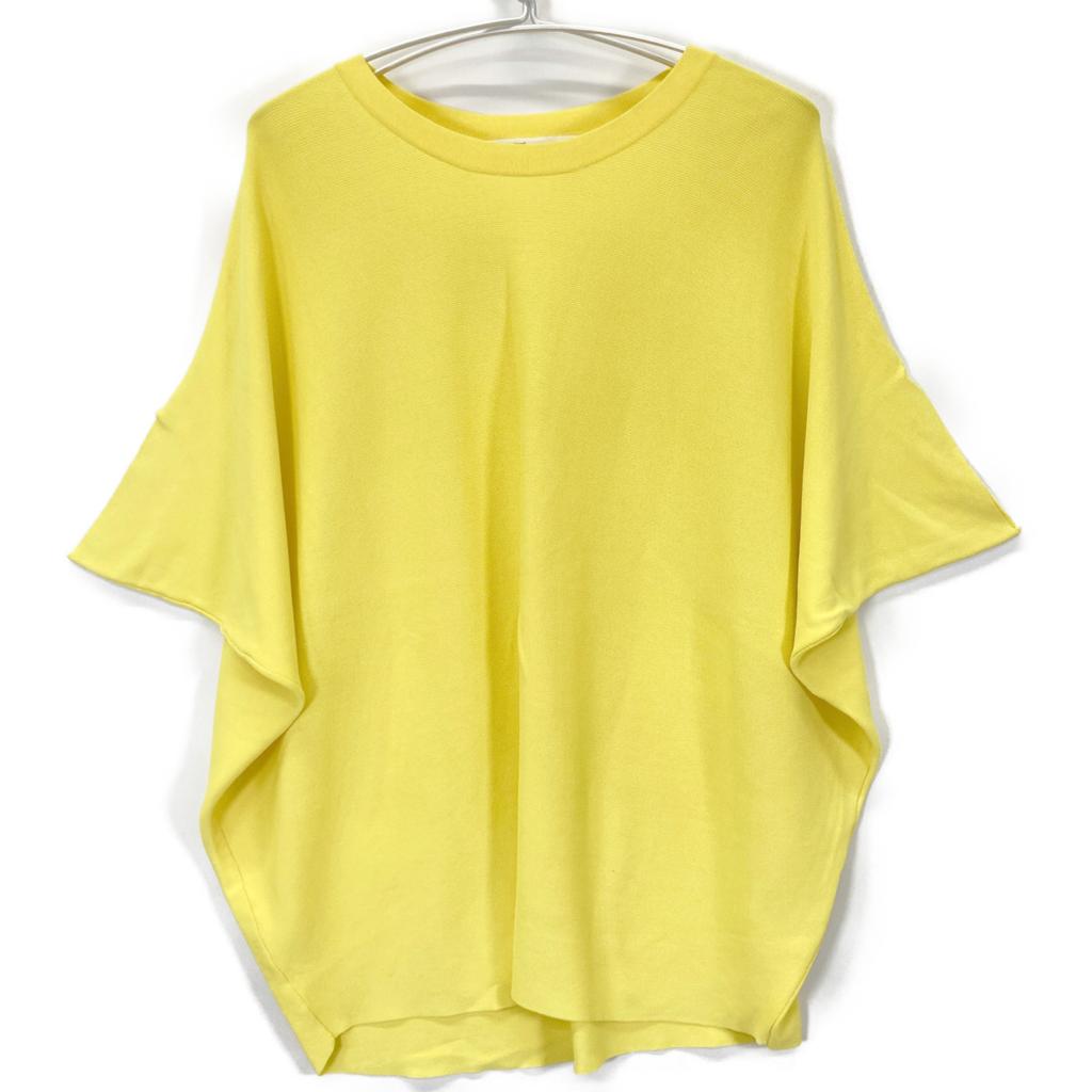 L'Appartement 22Stainless Steel Yellow Crew Neck Short Sleeve Knit Pullover Tops Not Written yellowUsed