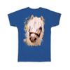 Gift T-Shirt : White Horse Classic Drawing Art Artistic Paint Farm Animal