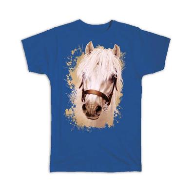 Gift T-Shirt : White Horse Classic Drawing Art Artistic Paint Farm Animal