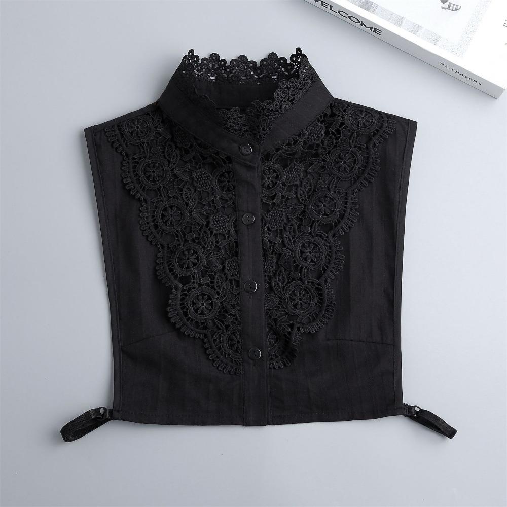 White False Collar Ruffle Fake Shirt Collar Sweet High Collar Girl Sweater чёрный