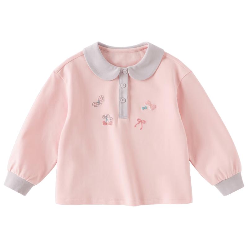DAVE & BELLA Girls' Long Sleeve Polo T-Shirt