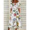 Summer New Mid-Rise Women's Casual Crew Neck Print Women's Dress