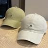 Washed cotton soft top lamb embroidery big head circumference baseball cap female simple versatile face small couple cap