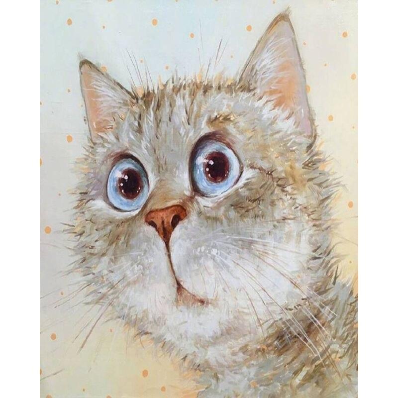 

5D милый кот животное узор полная алмазная живопись круглая дрель смолы стразы рисунок DIY домашняя мозаика украшение подарок Full Round 30x40CM