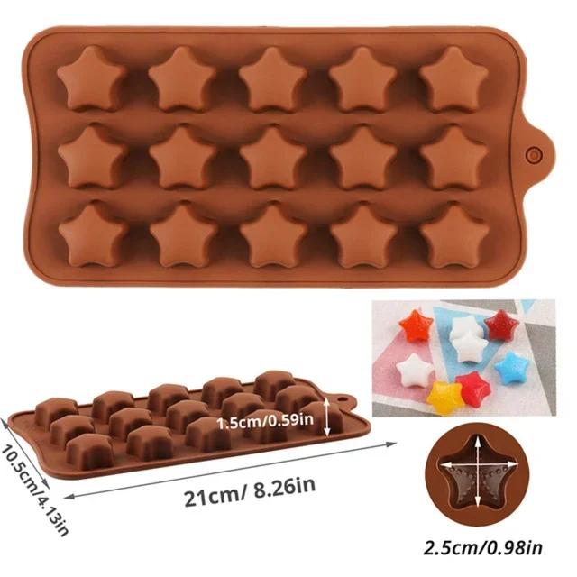 Silicone Chocolate Mold, Gummy Baking Cake Decoration Tools, 15 Cell Heart Shaped Pastry Mold