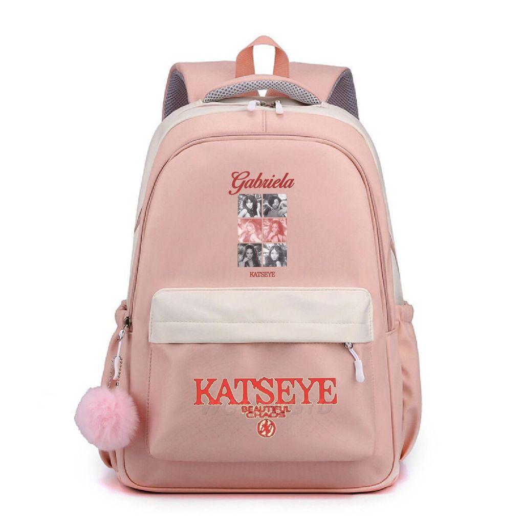 Kids Unisex KATSEYE Printed Backpack Student School Waterproof Big Bag
