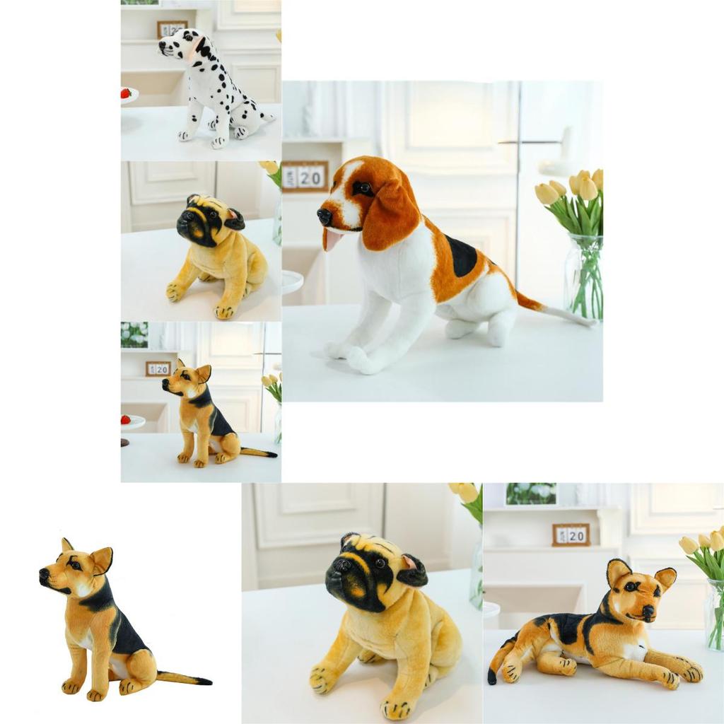 Realistic Dog Plush Toy Adorable Sheepdog Shar Pei Dalmatian Long Ear Dog Gift