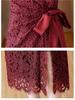 2023 Summer Wine Red Retro Lace Evening Dress