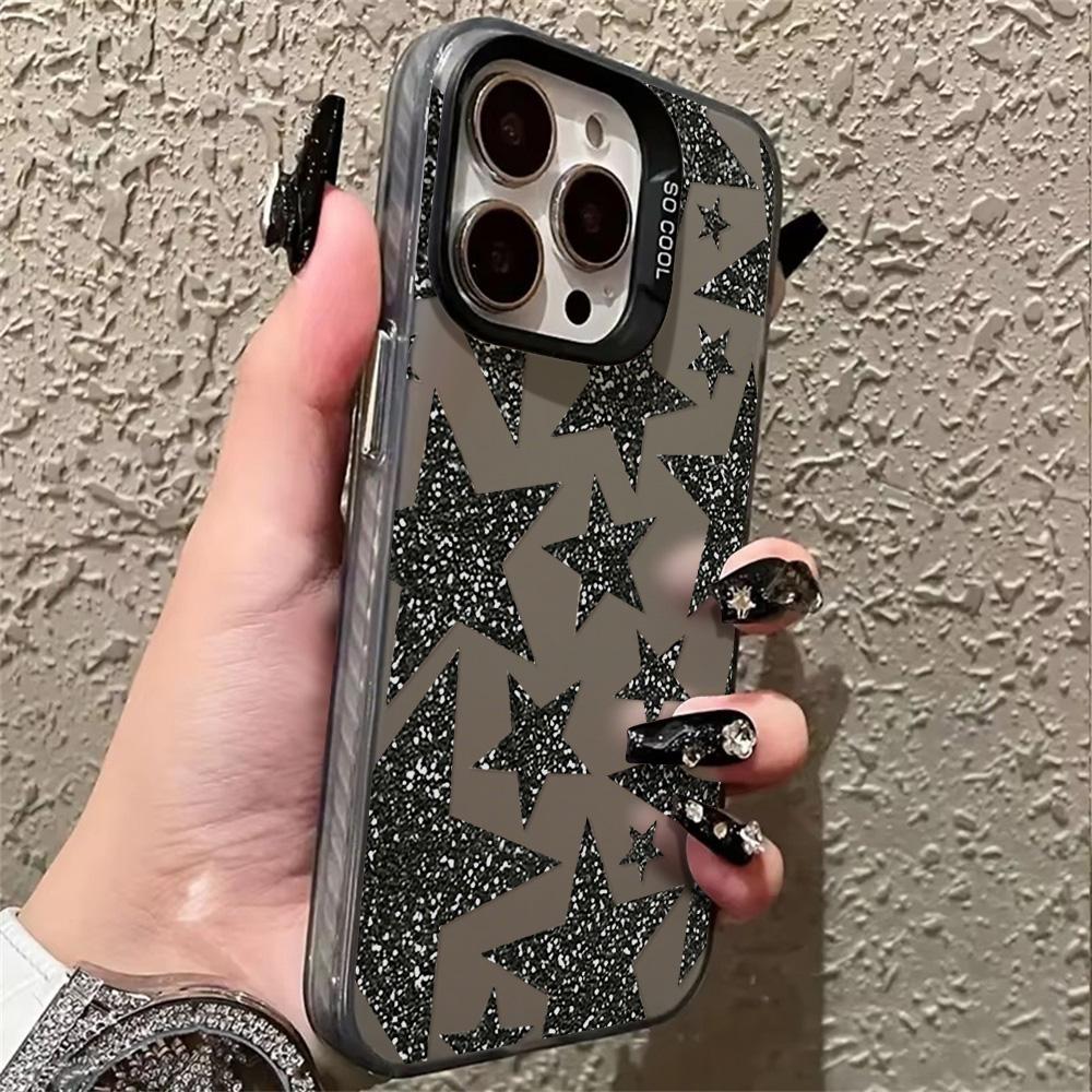 Luxury INS Star Phone Case For iPhone 17 16e 16 15 14 13 12 11 Mini Pro Max X XR XSMAX 8 7 Air Plus Anti Fall Matte Back Cover