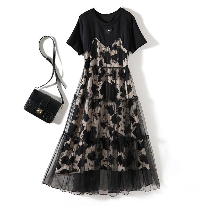 

Девочки Новая Заметка о Путешествиях Главная Акция! Сказочное платье из органзы и хлопка, имитирующее двойку, длиной до колена, с длинным круглым вырезом, летнее Black 5XL